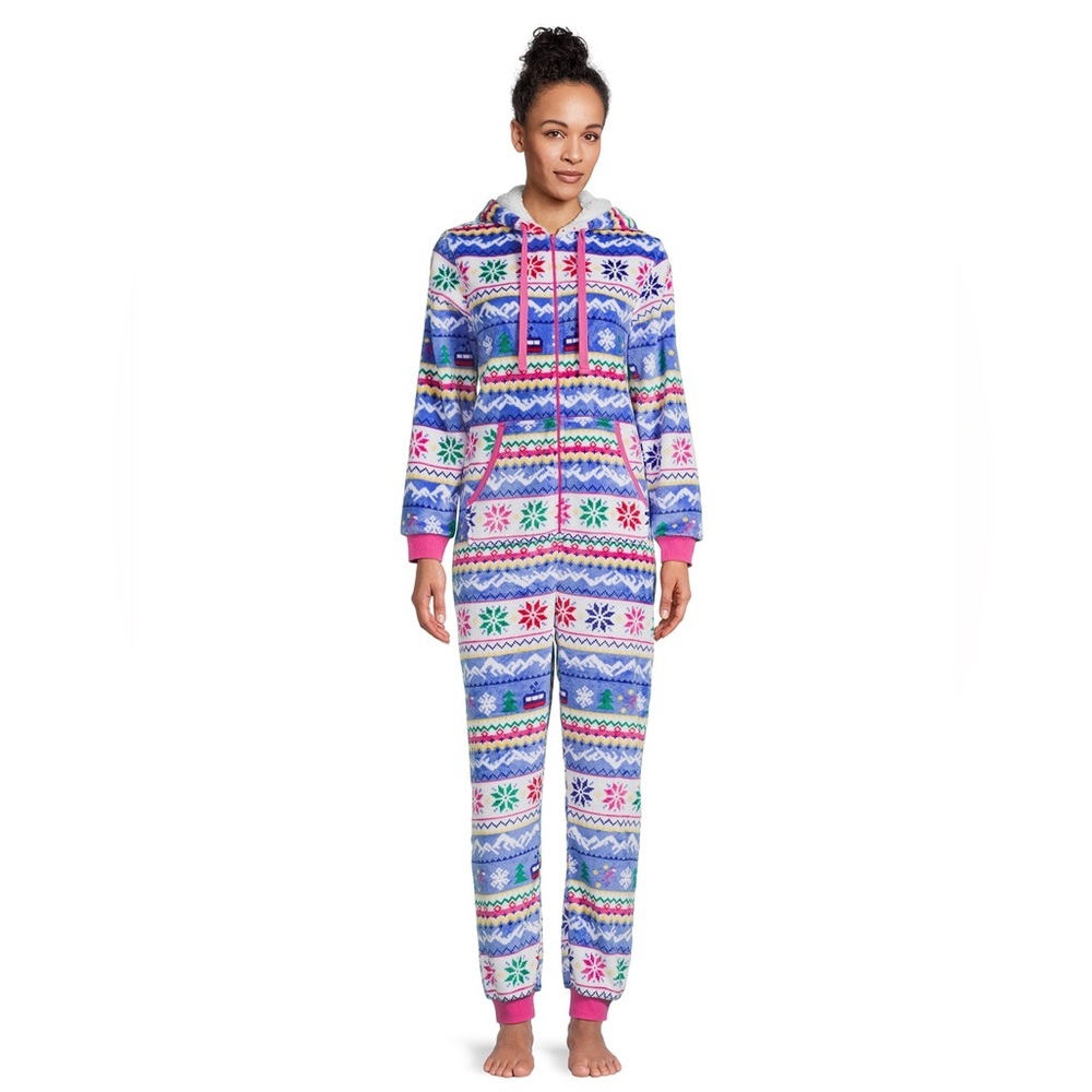 Holiday Time Size L (12-14) Hooded Union Suit Polyester NWOT
